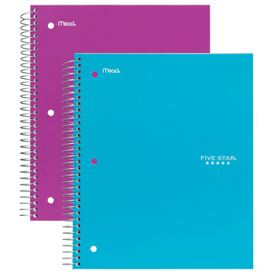 Mead Products Mead Five Star Notebook 3 Subject College Ruled 150 Sheets 1 notebook, Multi Color