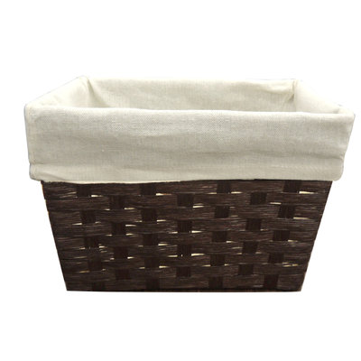 Allure Home Cannon Woven Small Storage Basket, Beige & Tan