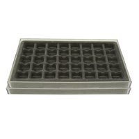 Axis International Stack'em 16 in. x 1-1/2 in. Gray Stackable 4- Compartment Plastic Jewelry Organizer for Rings and Earrings (2-Pack)