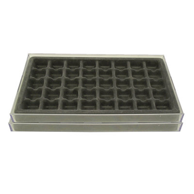Axis International Stack'em 16 in. x 1-1/2 in. Gray Stackable 4- Compartment Plastic Jewelry Organizer for Rings and Earrings (2-Pack)