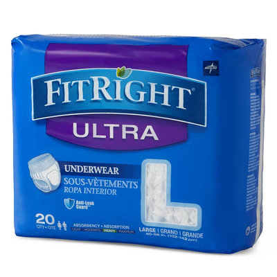 Medline Industries Medline FitRight Ultra Protective Underwear, Large, 40-56