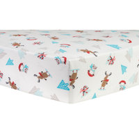 Test Trend Lab Frosty Fun Deluxe Flannel Fitted Crib Sheet, Multi-Colored
