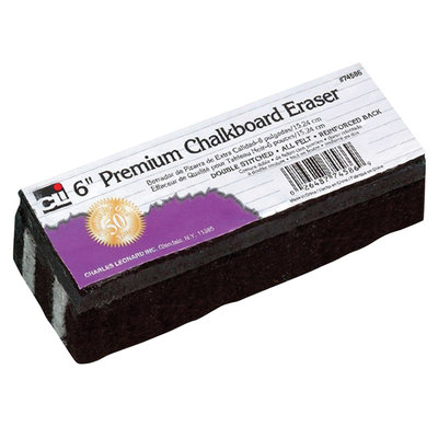 Charles Leonard, Inc. Premium Chalkboard Erasers, 6in. x 2in, Black, Pack Of 12
