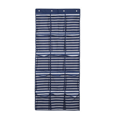 David Shaw Silverware Na Ltd Kids 15 Pocket Over-the-door Organizer - Blue Stripe