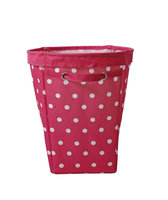 David Shaw Silverware Na Ltd Large Round Bin - Magenta Dots
