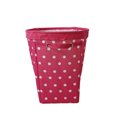 David Shaw Silverware Na Ltd Large Round Bin - Magenta Dots