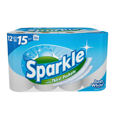 Large Roll Paper Towels with Thirst Pockets White 12 Rolls