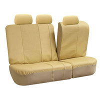 Premium Leatherette Car Seat Covers w. Floor Mats Solid Beige