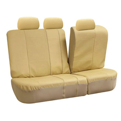 Premium Leatherette Car Seat Covers w. Floor Mats Solid Beige