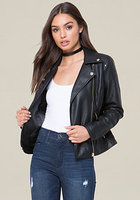 Faux Leather Zip Jacket