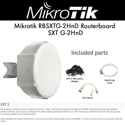 Mikrotik RB/SXTG-2HnD Routerboard 2.4Ghz AP/CPE Dual Chain 802.11b/g/n
