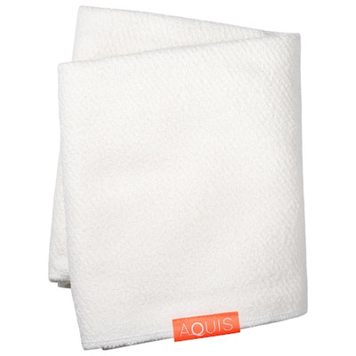 Aquis Lisse Luxe Long Hair Towel White 19 x 52 in / 50 x 132 cm