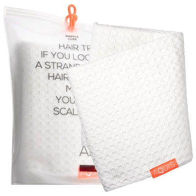 Aquis Waffle Luxe Long Hair Towel White 19 x 52 in / 50 x 132 cm