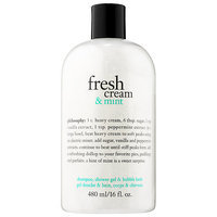 philosophy Fresh Cream & Mint Shampoo, Shower Gel & Bubble Bath 16 oz/ 480 mL