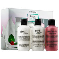 philosophy Fresh Cream & Mint with Berries on Top Shampoo, Shower Gel & Bubble Bath Trio 3 x 6.0 oz/ 180 mL