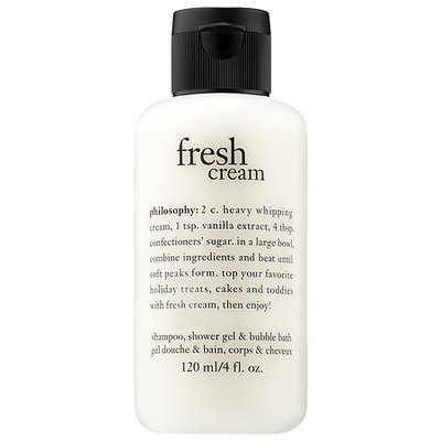 philosophy Fresh Cream Shampoo, Shower Gel, & Bubble Bath 4.0 oz/ 120 mL