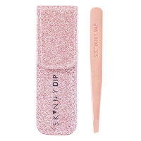 Skinnydip Rose Gold Dita Tweezers & Glitter Pouch