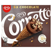 Cornetto Chocolate Ice Cream Cone 6 x 90ml