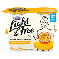 Light & Free Greek Style Peach Passionfruit Yogurt 4 x 115 (460g)