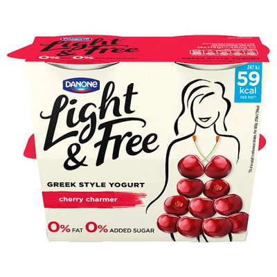 Light & Free Greek Style Cherry Yogurt 4 x 115 (460g)