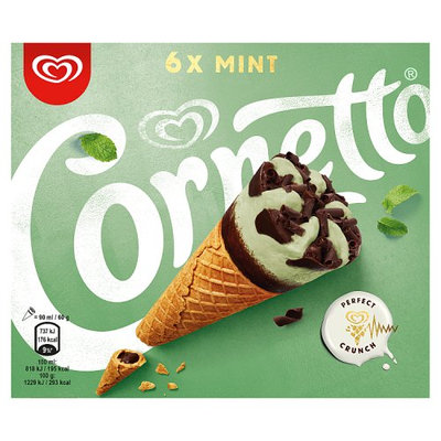 Cornetto Mint Ice Cream Cone 6 x 90ml