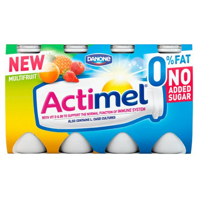 Actimel 0% Fat No Added Sugar Multifruit 8 x 100g (800g)