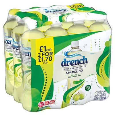 Drench Juicy Spring Water Sparkling Grape & Elderflower 500ml