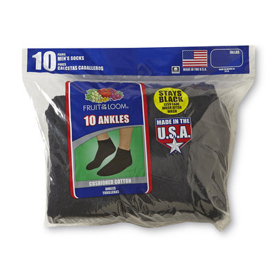 Fruit of the Loom Men's 10-Pairs Ankle Socks