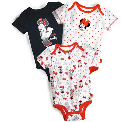 Bentex Kiddie Corporation Minnie Mouse Infant Girl's 3-Pack Bodysuits