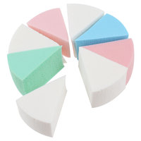 Unique Bargains 8 Pcs Fan-Shaped Sponge Powder Puff Facial Face Pad Makeup Tool Women Lady Blue Pink White Green