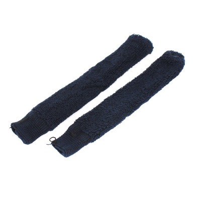 Unique Bargains 2 Pcs Elastic Fabric Terry Hand Towel Wrap Navy Blue for Badminton Tennis Racket