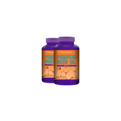 Piping Rock Pumpkin Seed Oil 1000 mg 2 Bottles x 200 Softgels