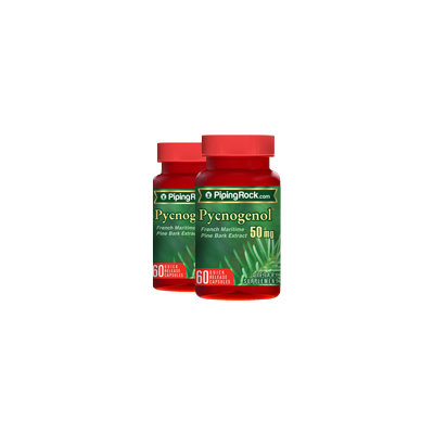 Piping Rock Pycnogenol 50 mg 2 Bottles x 60 Capsules