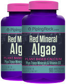 Piping Rock Red Mineral Algae Aquamin Plant Based Calcium 2 Bottles x 90 Capsules