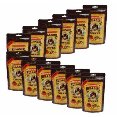 Box of 12 - Hula Girl 100% Hawaiian Freeze Dried Instant Kona Coffee 50Gram bags