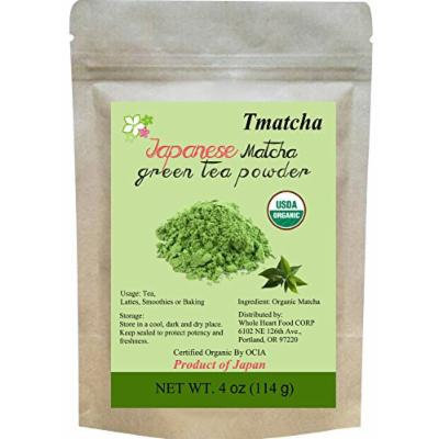 Tmatcha Organic Japanese Matcha Green Tea Powder USDA Organic Certification Culilary Grade Gluten Free and Vegan 4 oz(114 g)
