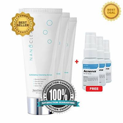 Nanocleanse (3 Pack + 3 Free Acnevva) - Deep Cleaning Acne Face Wash - Facial Cleansing Scrub, 8oz