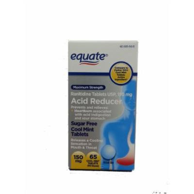 Equate Maximum Strength Acid Reducer Cool Mint Tablets 150mg 65ct Compare to Zantac 150 Cool Mint Tablets