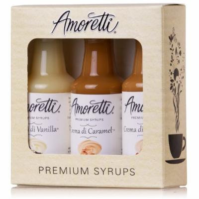 Amoretti Premium Creamy Classic Syrups 50ml 3 Pack (Crema Di Vanilla, Crema Di Caramel, Crema Di Hazelnut)