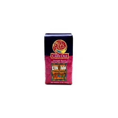 Cafe Ole Straight Roast ETHIOPIAN YIRGACHEFFE Whole Bean Medium Roast 12 oz (Pack of 2)