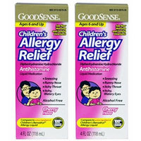Goodsense Childrens Allergy Liquid Medicine, 4oz 2-pack (8 Fl Oz), Compare to Childrens Benadryl Allergy Liquid