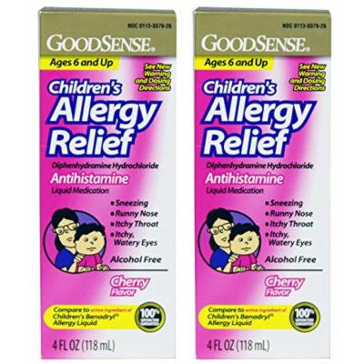 Goodsense Childrens Allergy Liquid Medicine, 4oz 2-pack (8 Fl Oz), Compare to Childrens Benadryl Allergy Liquid