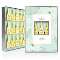Tea Forté LOTUS Large Tin Gift Assortment with 15 Handcrafted Pyramid Tea Infusers - Black Tea, Green Tea, White Tea, Oolong Tea