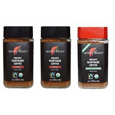 Mount Hagen Organic Freeze Dried Instant Coffee- 3.53 Oz Each ,Variety Pack ,2 Jar Regular + 1 Jar Decaff, (Pack of 3)