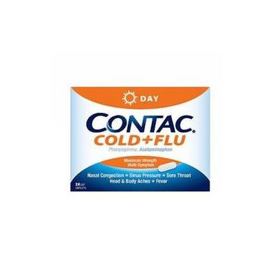 Contac Cold + Flu, Maximum Strength Non-drowsy Formula, 24 Caplets, (Pack of 2)