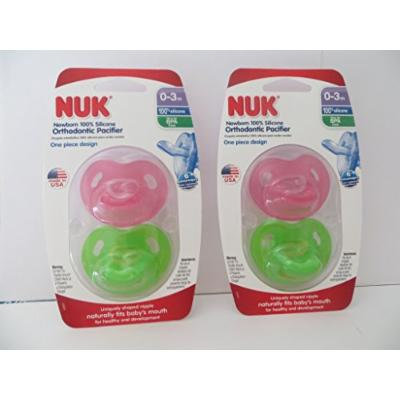Nuk Orthostar Soft ORTHODONTIC Pacifiers Girl 0-3 Months Newborn BPA Free COLORS MAY VARY NEW NUK SIZE