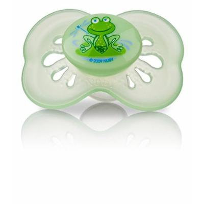 Nuby 2 Pack Classic Oval Pacifier, 6-12 Months, Blue/Green