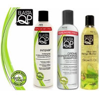 Elasta Qp Trio Set (Creme Conditioning Shampoo, Intense Conditioning Treatment, Growth Oil) Plus 1 Free of Apple EYE Pencil Color: Life Green