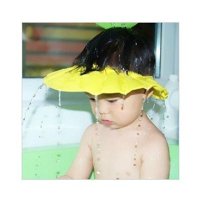 Soft Safe Baby Kid Children Shampoo Bath protector Shower Cap Hat Wash Hair Shield(Yellow)