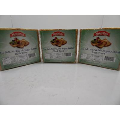 Marco Polo Rusk Toast - Toasted Bread 3 Pack 7.76oz (No Salt No Fat No Sugar Added)